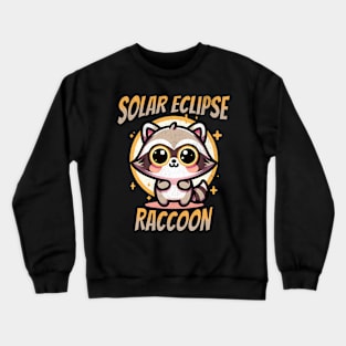 Cute Raccoon Kawaii - Solar Eclipse Retro Crewneck Sweatshirt